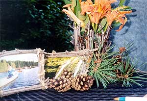 finished twig frame and twig vase finished twig frame and twig vase