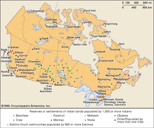 Top Indigenous Communities In Canada And Bottom Reservations In The United States. Encyclopaedia Britannica Inc 