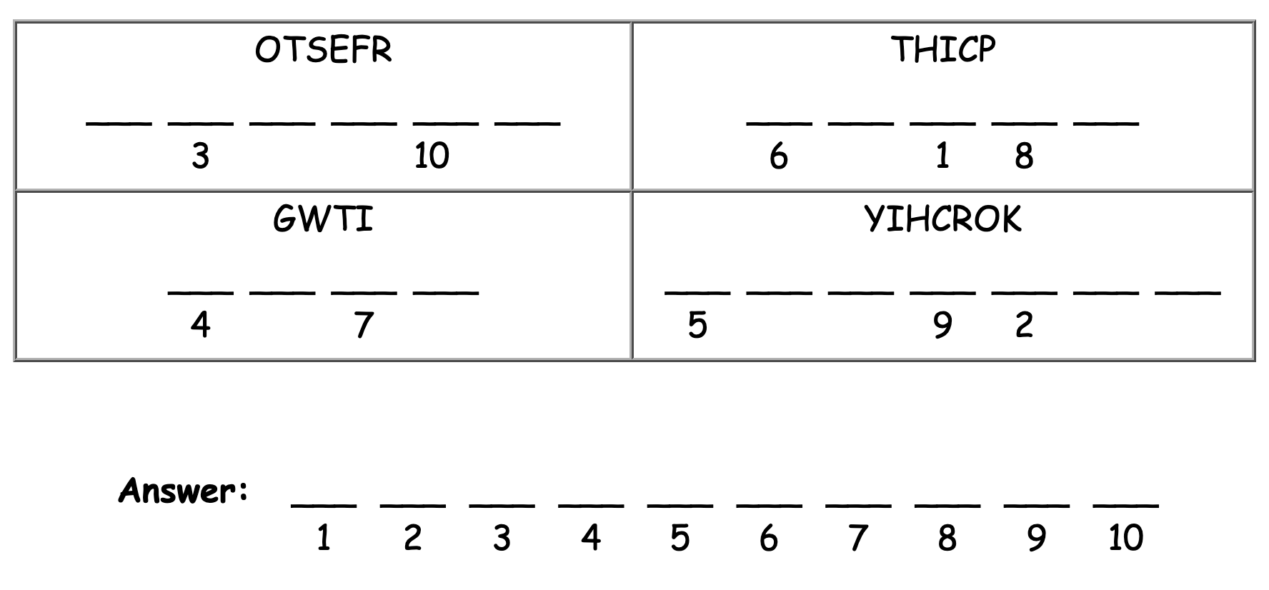 Puzzle to print and solve Puzzle to print and solve